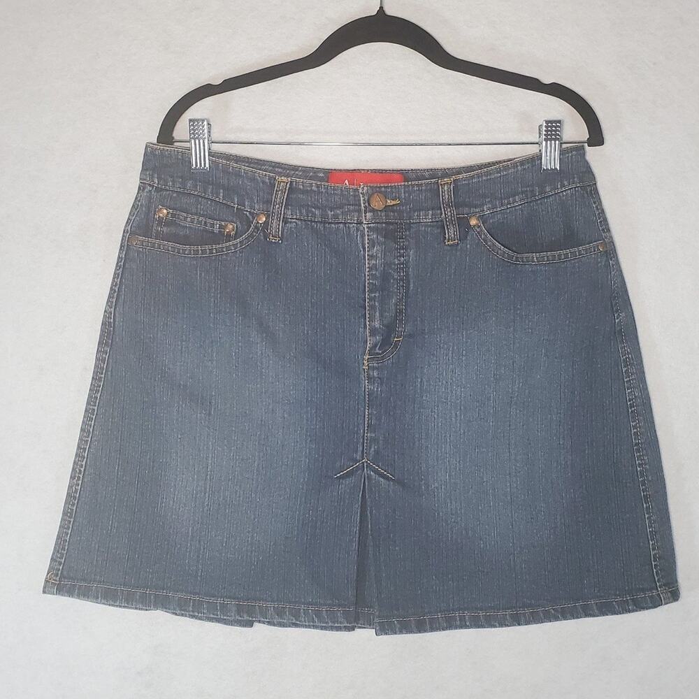 A.LINE Pleated Jean Skirt Womens Size 10